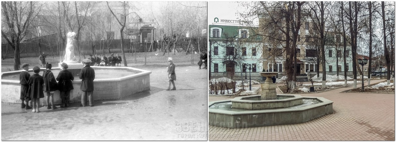 Слева фото С.А. Нечаева. 1958 год Справа 2018 г.
