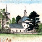Церковь в Кораллово. Рисунок С.А. Нечаева 1928 года
